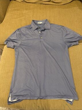 Peter Millar Navy Micro-Pattern Polo